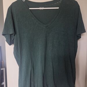Madewell Green V-Neck T-Shirt Sz Large